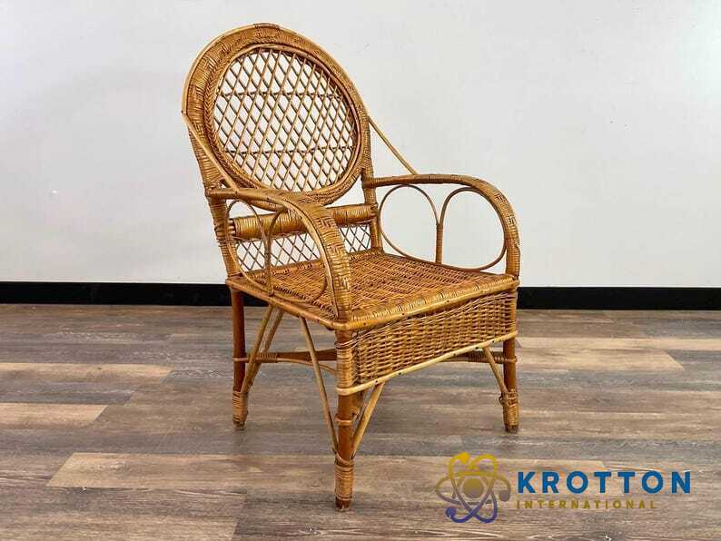 Wooden Cane Bamboo Chair